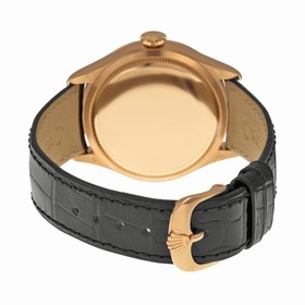 Rolex Cellini Dual Time Black Dial 18K Everose Gold Men's Watch 50525BKSBKL