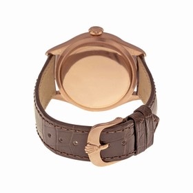 Rolex Celllini Automatic White Lacquer Dial Brown (Tobacco) Leather Watch 50505WSL