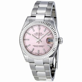 Rolex Datejust 18k White Gold Fluted Bezel Ladies Watch 178274PSO