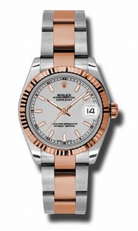 Rolex Datejust 31 Silver Dial Steel and 18K Rose Gold Men's Watch 178271SSO