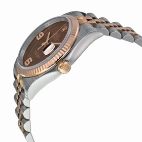 Rolex Datejust 36 Automatic Brown Floral Dial Steel and 18kt Pink Gold Ladies Watch 116231BRFDAJ