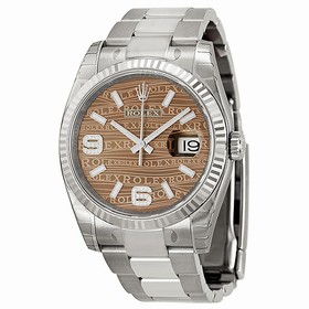 Rolex Datejust Automatic Bronze Wave Jubilee Diamond Dial Stainless Steel Unisex Watch 116234BRWJSDAO