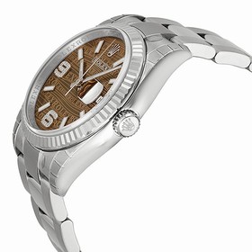 Rolex Datejust Automatic Bronze Wave Jubilee Diamond Dial Stainless Steel Unisex Watch 116234BRWJSDAO