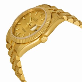 Rolex Datejust Automatic Gold Dial 18kt Yellow Gold Watch 116238CSJ