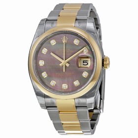 Rolex Datejust Automatic Mother of Pearl Diamond Dial Steel and 18K Yellow Gold Watch 116203BKMDO