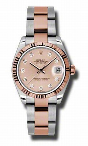 Rolex Datejust Automatic Stainless Steel and 18kt Rose Gold Ladies Watch 178271PDO