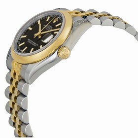 Rolex Datejust Black Dial Automatic Stainless Steel and 18kt Gold Ladies Watch 178243BKSJ