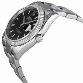 Rolex Datejust Black Dial Stainless Steel Bracelet Men's Watch 116234BKSO