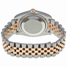 Rolex Datejust Black Diamond Dial Fluted 18k Rose Gold Bezel Jubilee Bracelet Men's Watch 116231BKDJ