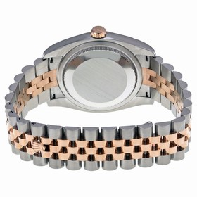 Rolex Datejust Black Diamond Dial Stainless Steel and 18kt Pink Gold Men's Watch 116201BKDJ