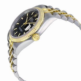 Rolex Datejust Black Index Dial Jubilee Bracelet Two Tone Men's Watch 116233BKSJ