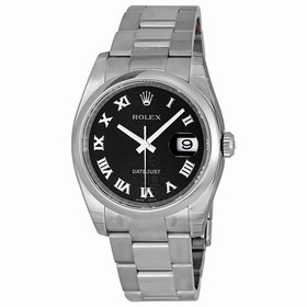 Rolex Datejust Black Jubilee Roman Dial Oyster Bracelet Men's Watch 116200BKJRO