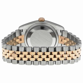 Rolex Datejust Black Stick Dial Fluted 18k Rose Gold Bezel Jubilee Bracelet Men's Watch 116231BKSJ