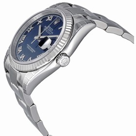 Rolex Datejust Blue Dial Automatic White Gold Bezel Stainless Steel Ladies Watch 116234BLRO