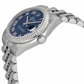 Rolex Datejust Blue Dial Jubilee Bracelet 18kt White Gold Fluted Bezel Unisex Watch 178274BLRJ