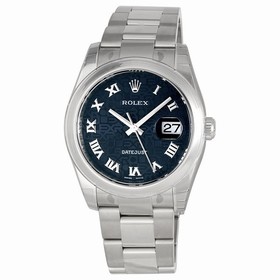 Rolex Datejust Blue Jubilee Roman Dial Oyster Bracelet Men's Watch 116200BLJRO