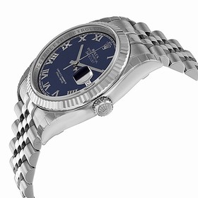 Rolex Datejust Blue Roman Dial Jubilee Bracelet Fluted Bezel Men's Watch 116234BLRJ