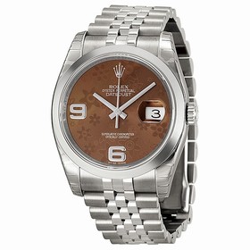 Rolex Datejust Bronze Floral Automatic Stainless Steel Ladies Watch 116200BRFAJ