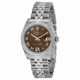 Rolex DateJust Brown Dial Stainless Steel Jublilee Ladies Watch 178274BRDRJ