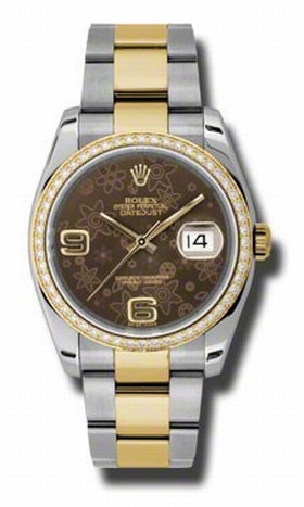 Rolex Datejust Brown Dial Automatic Stainless Steel and 18kt Yellow Gold Ladies Watch 116243BRFAO