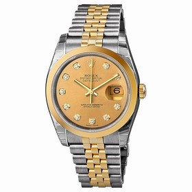 Rolex Datejust Champagne Automatic Stainless Steel and 18K Yellow Gold Men's 116203CDJ