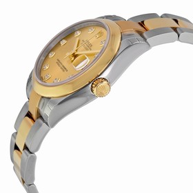 Rolex DateJust Champagne Dial Stainless Steel 18kt Yellow Gold Ladies Watch 178243CDO