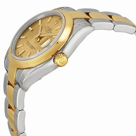 Rolex Datejust Champagne Index Dial Oyster Bracelet Two Tone Unisex Watch 178243CSO