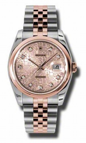 Rolex Datejust Champagne Jubilee Dial Automatic Stainless Steel And 18kt Pink Gold Men's Watch 116201CJDJ