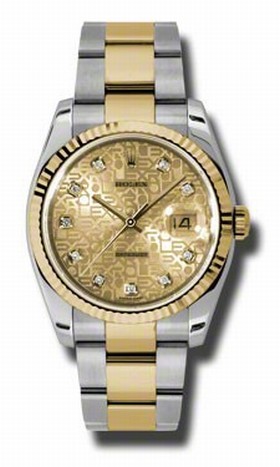 Rolex Datejust Champagne Jubilee Dial Automatic Stainless Steel and 18kt Yellow Gold Men's Watch 116233CJDO