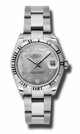 Rolex Datejust Goldust Mother of Pearl Dial Automatic White Gold Bezel Steel Ladies Watch 178274WGDMADO