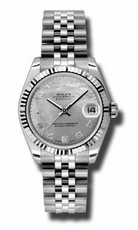 Rolex Datejust Goldust Mother of Pearl Dial White Gold Bezel Automatic Ladies Watch 178274WGDMADJ