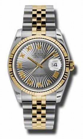 Rolex Datejust Grey Dial Automatic Stainless Steel and 18kt Yellow Gold Men's Watch 116233GSBRJ
