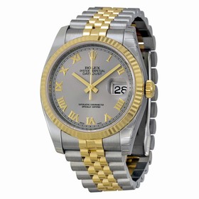 Rolex Datejust Grey Dial Automatic Stainless Steel and 18kt Yellow Gold Men's Watch 116233GYRJ