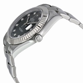 Rolex Datejust II Automatic Diamond Rhodium Dial Stainless Steel Men's Watch 116334