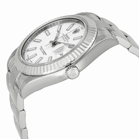 Rolex Datejust II White Dial 18k White Gold Stainless Steel Oyster Bracelet Men's Watch 116334WSO