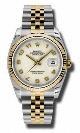 Rolex Datejust Ivory Jubilee Dial Automatic Stainless Steel and 18kt Yellow Gold Men's Watch 116233IJAJ