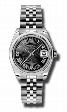 Rolex Datejust Black Sunbeam Dial Automatic Stainless steel Ladies Watch 178240BKSBRJ