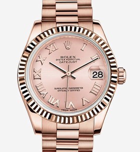 Rolex Datejust Lady 31 Pink Dial 18ct Everose gold Automatic Ladies Watch 178275PKRP