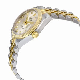 Rolex Datejust Lady 31 Silver Dial Set with Diamonds 18 Carat Yellow Gold and Stainless Steel Automatic Ladies Watch 178273SDJ