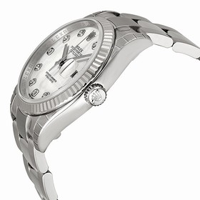 Rolex Datejust Mother of Pearl Dial Automatic Stainless Steel White Gold Bezel Unisex Watch 116234MDO