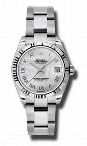 Rolex Datejust Mother of Pearl Dial White Gold Bezel Automatic Steel Ladies Watch 178274MRO