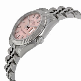Rolex Datejust Pink Index Dial Jubilee Bracelet 18k White Gold Fluted Bezel Unisex Watch 178274PSJ
