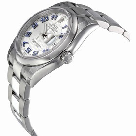 Rolex Datejust Silver Deco Arabic Dial Oyster Bracelet Men's Watch 116200SBLAO