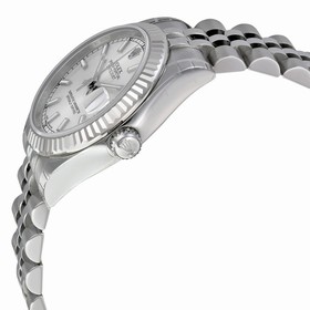 Rolex Datejust Silver Dial 18k White Gold Fluted Bezel Watch 178274SSJ