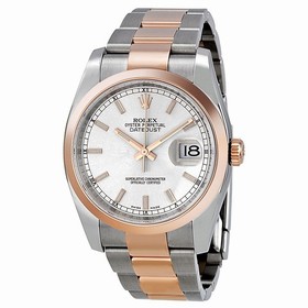 Rolex Datejust Silver Index Dial Oyster Bracelet Two Tone Men's Watch 116201SSO
