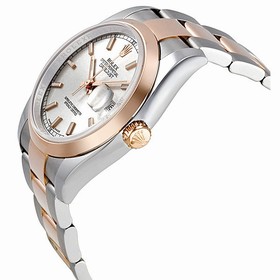 Rolex Datejust Silver Index Dial Oyster Bracelet Two Tone Men's Watch 116201SSO