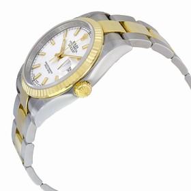 Rolex Datejust White Dial Automatic Stainless Steel and 18kt Yellow Gold Men's Watch 116233WSO
