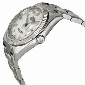 Rolex Datejust White Dial Automatic White Gold Bezel Steel Ladies Watch 116234WAO