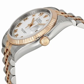 Rolex Datejust White Roman Dial Jubilee Bracelet Two Tone Men's Watch 116231WRJ