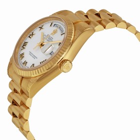 Rolex Day Date White Automatic 18kt Yellow Gold Men's Watch 118238WRP